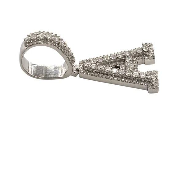 925 Sterling Silver Moissanite Diamond Initial Pendant